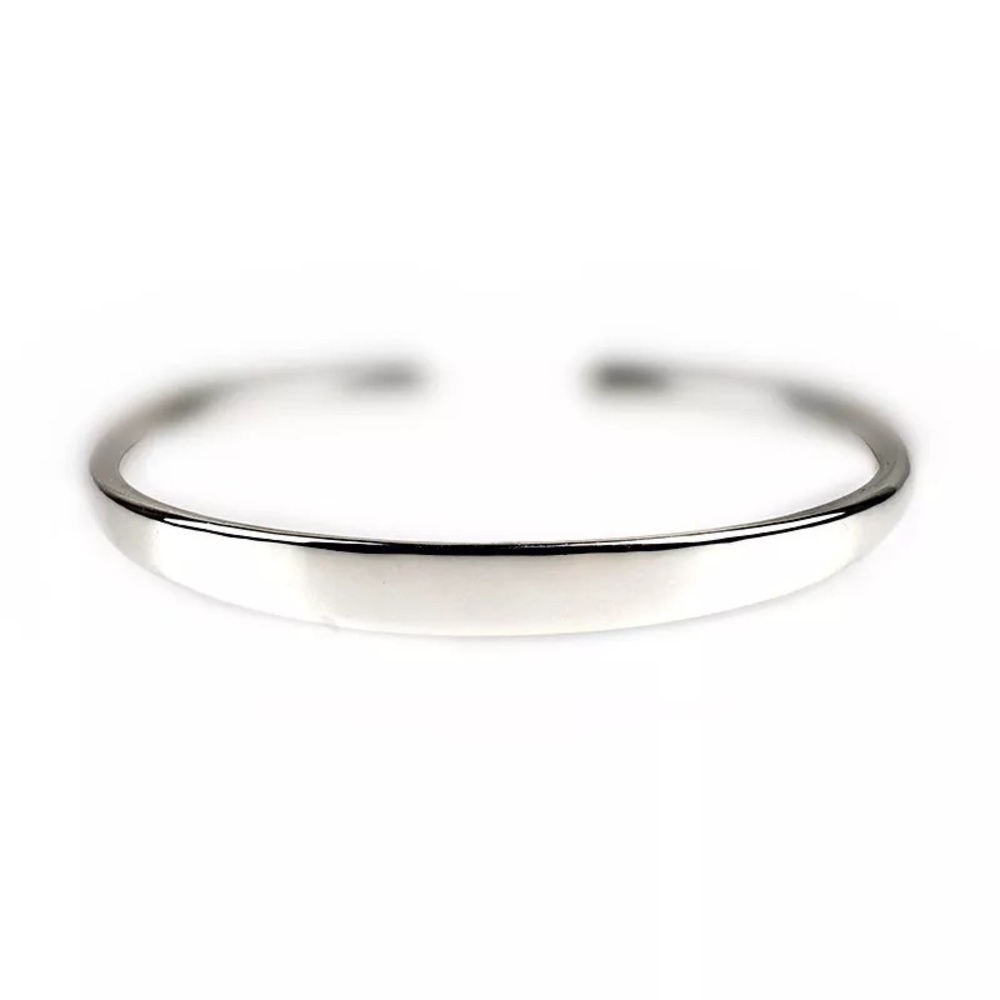 Anthro 925 Sterling Silver Bracelets Elegant Smooth Wide Bangle Gift Jewelry